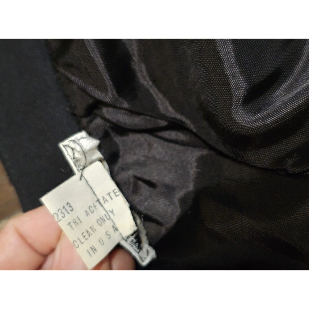 Vintage Oleg Cassini Black Maxi Skirt Size 16 Triacetate A-Line Flare Long Skirt - Picture 11 of 13